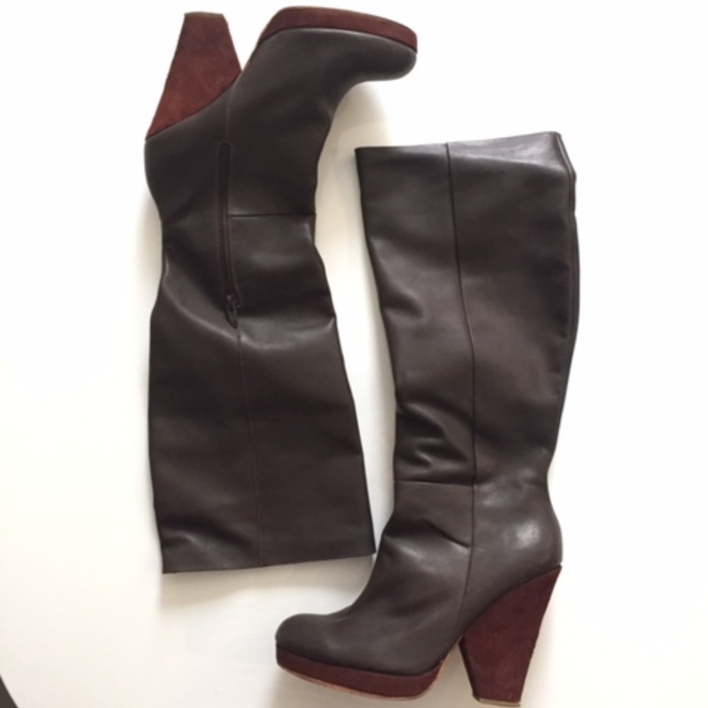 Rachel Comey Dylan Boots, 8.5 grey brown claret